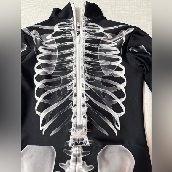 Skeleton Bodysuit Dance Costume Child Medium - Picture 3 of 6